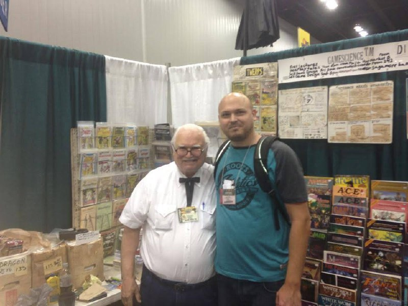 Scott Mills and Lou Zocchi at the GameScience booth