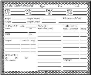 Tunnels & Trolls v7.5 Character Sheet